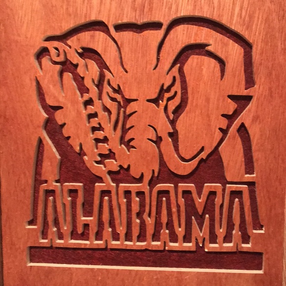 University Alabama Laser Cut Wood Framed Picture Crimson Tide Elephant Decor - Picture 2 of 10